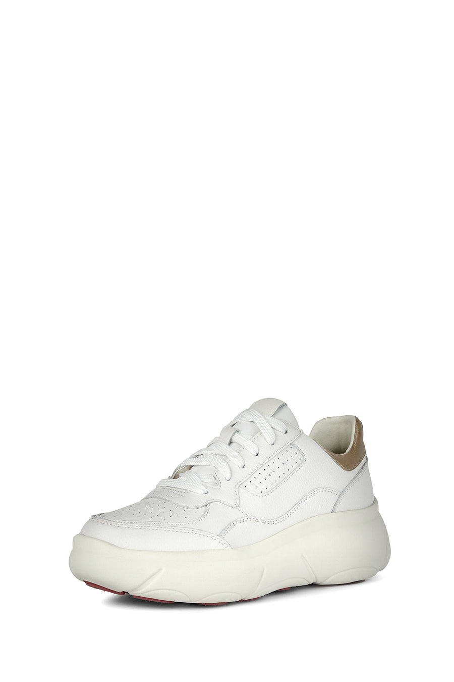 Geox Kadın Beyaz Nebula 2.0 X Kalın Tabanlı Bağcıklı Deri Sneaker