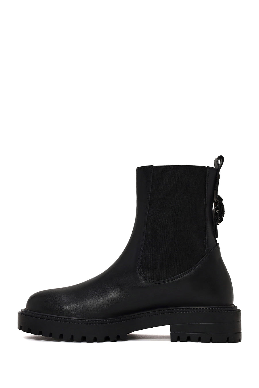 Woman Black Leather Chelsea Boots