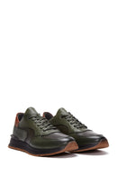 Men's Green Leather Sneaker | Derimod