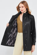 Whitney Women's Black Regular Leather Jacket | Derimod