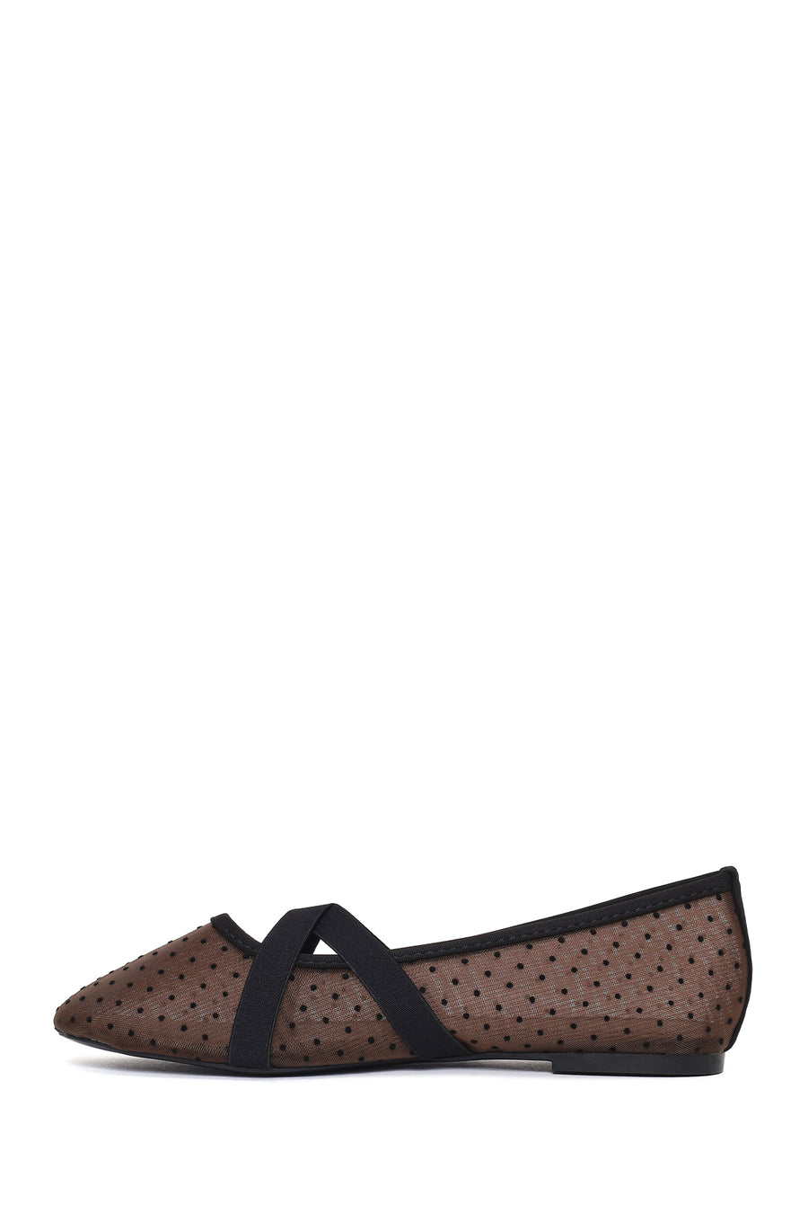 Woman Brown Patterned Fabric Ballet Flats