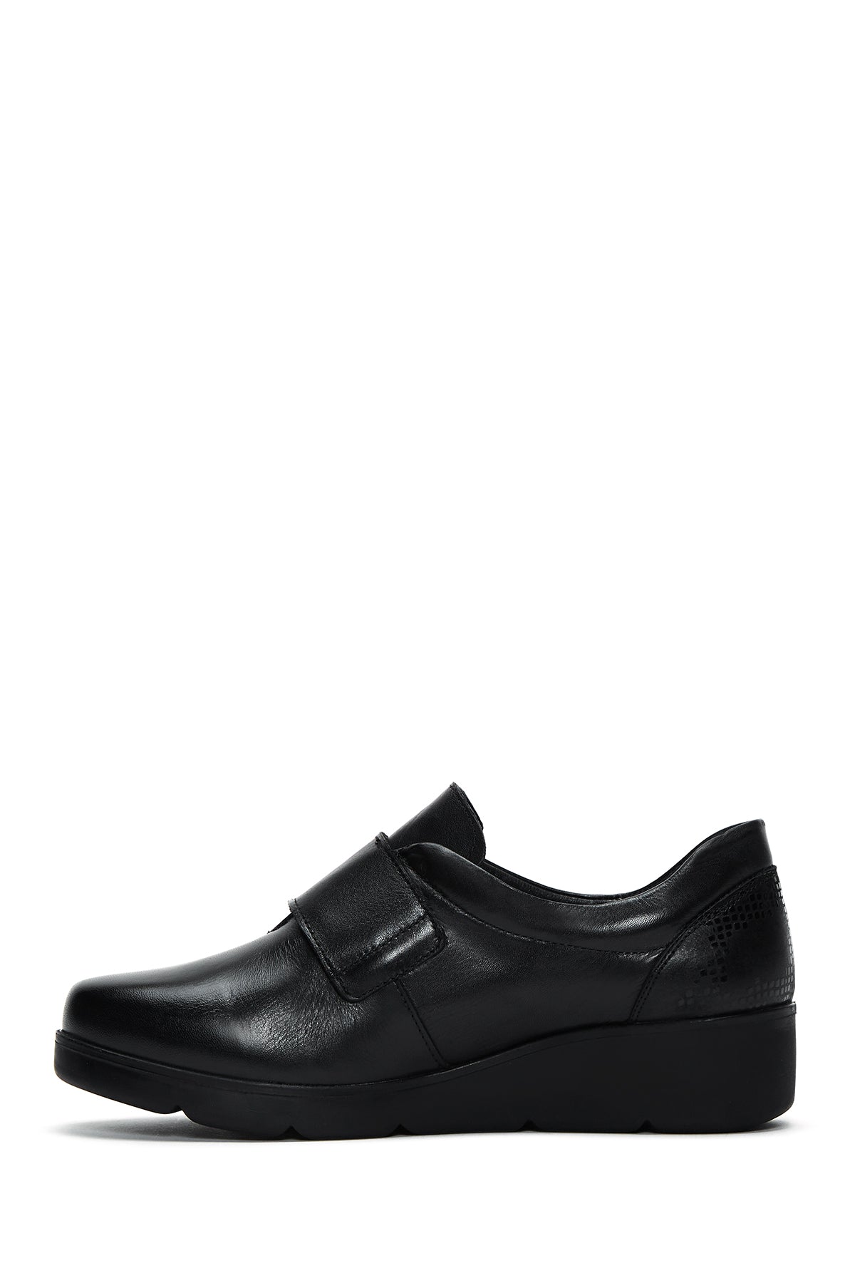 Kadın Siyah Deri Comfort Dolgu Topuklu Ayakkabı