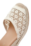 Women's Beige Ankle Buckle Wedge Heel Espadrilles | Derimod