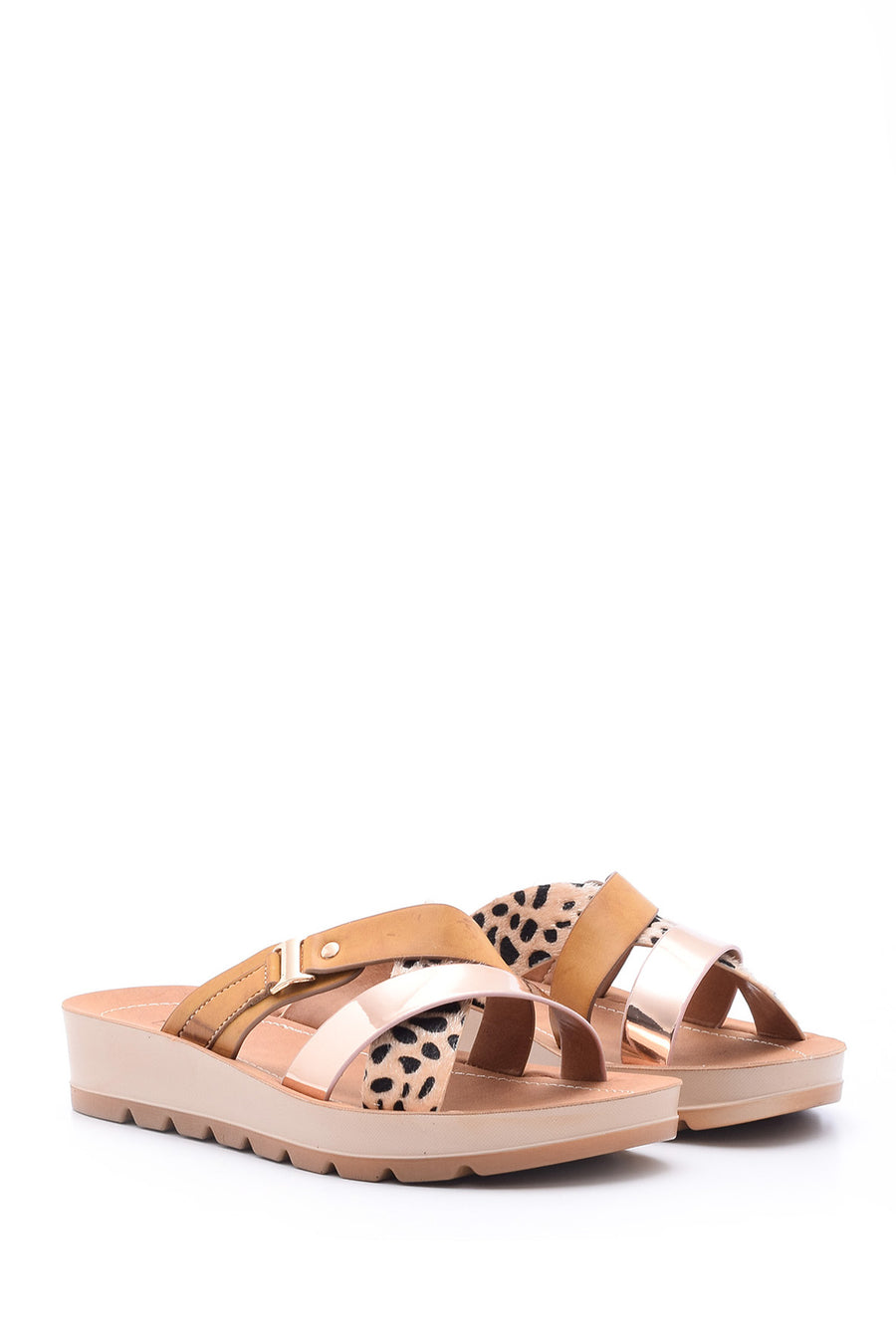 Women's Leopard Detailed Slippers