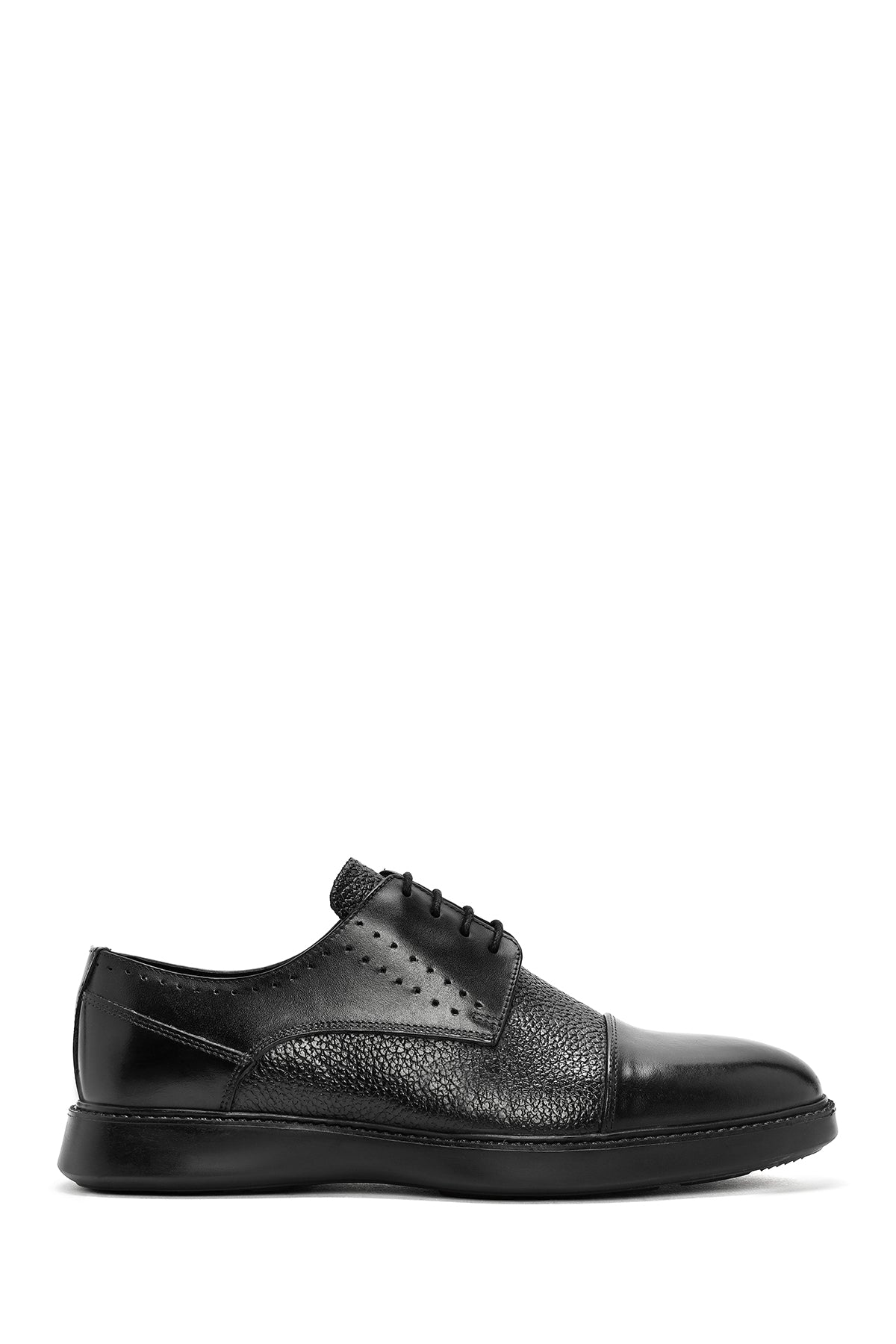 Men's Black Lace-up Leather Casual Shoes 24WFD664514 | Derimod