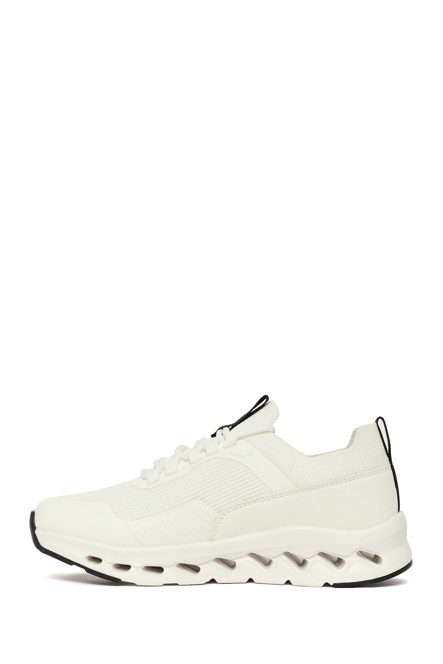 Derimod Zero Woman White Thick-Soled Lace-Up Fabric Sneaker
