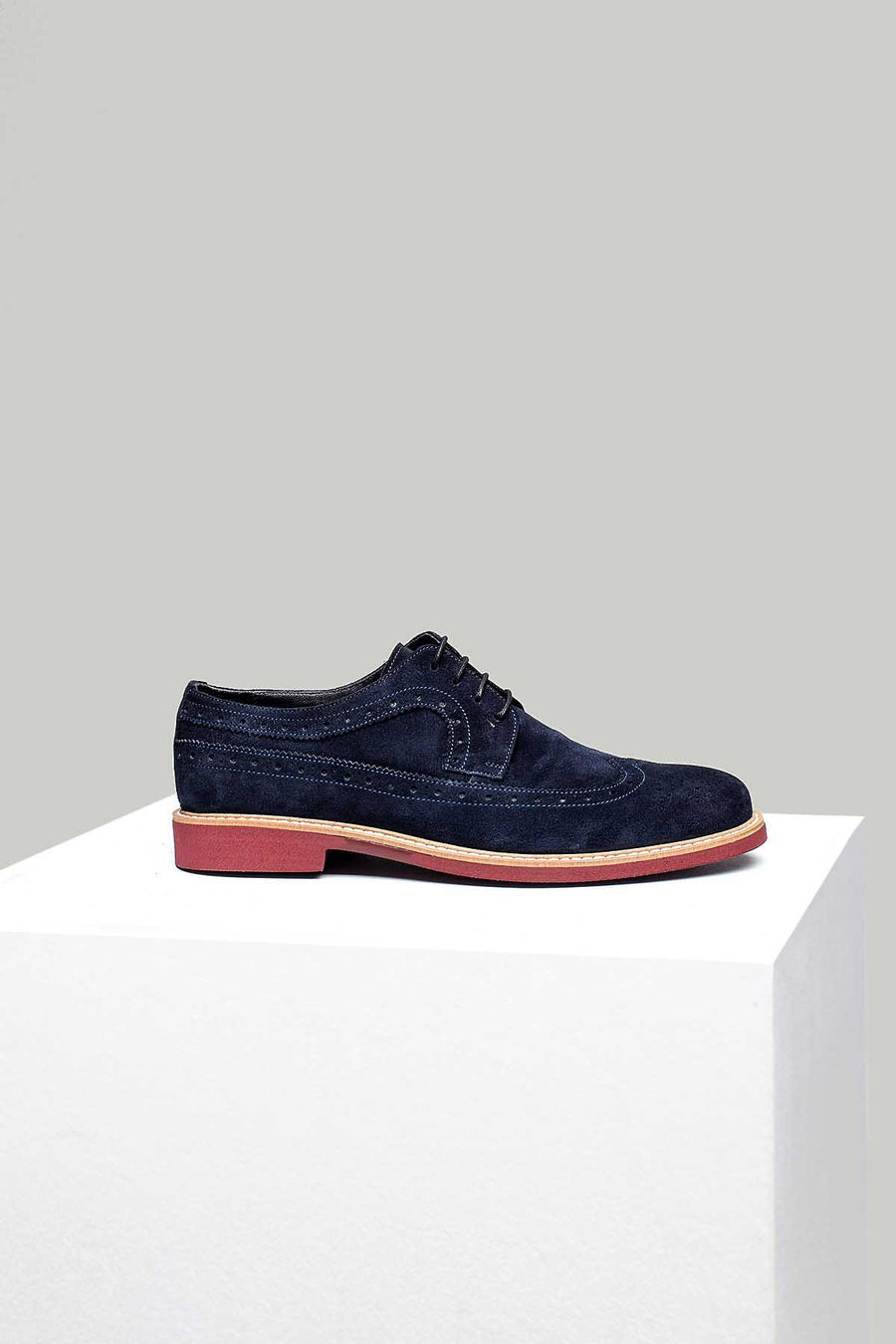 Men's Navy Blue Suede Leather Shoes
