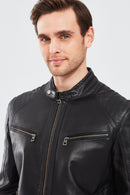 Paul Men's Black Leather Coat | Derimod