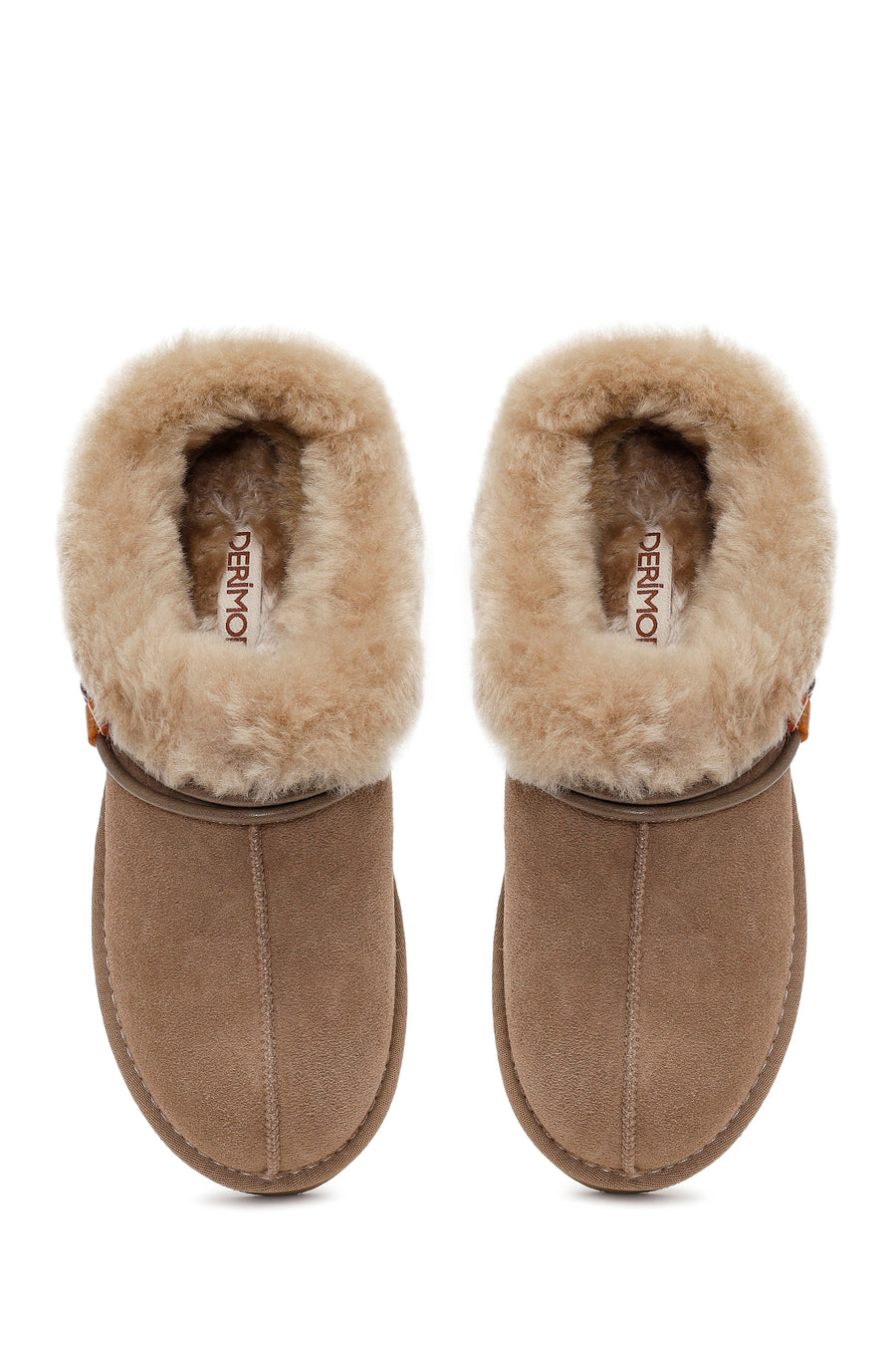 Woman Mink Stone-Embellished Suede Teddy Slipper