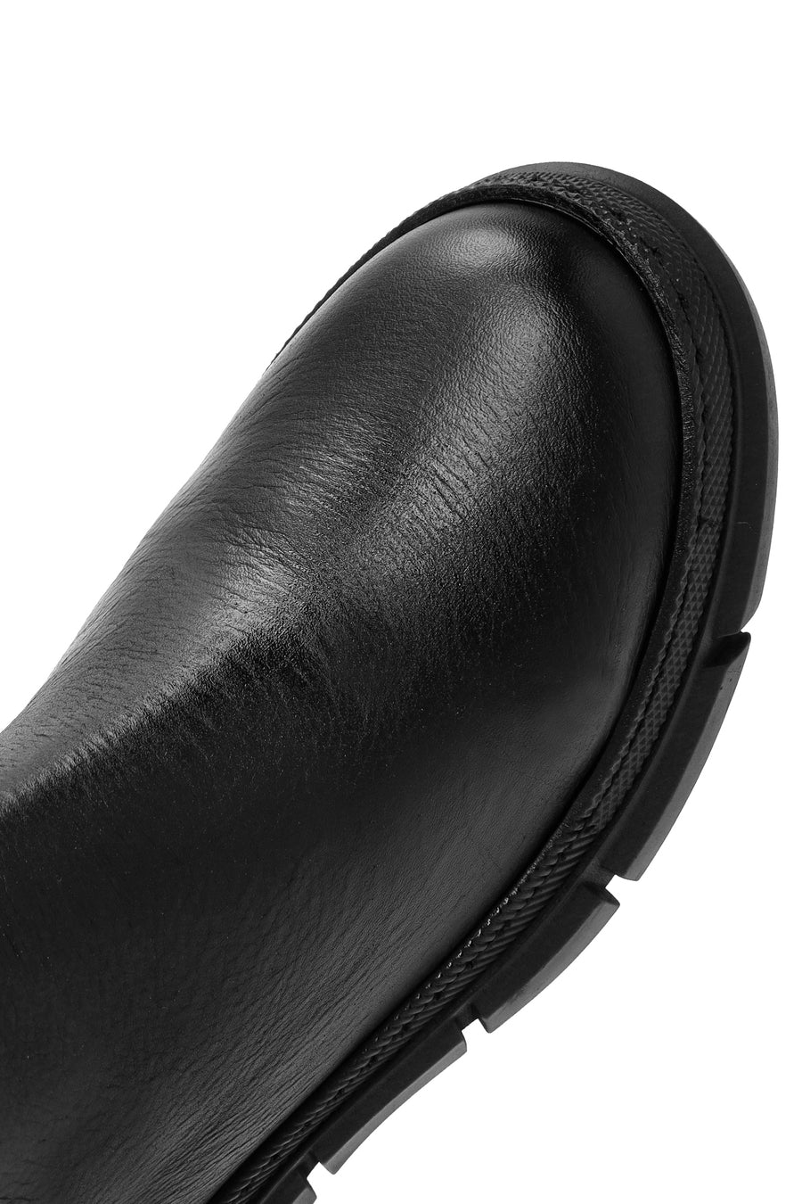Woman Black Zip Closure Leather Comfort Boots