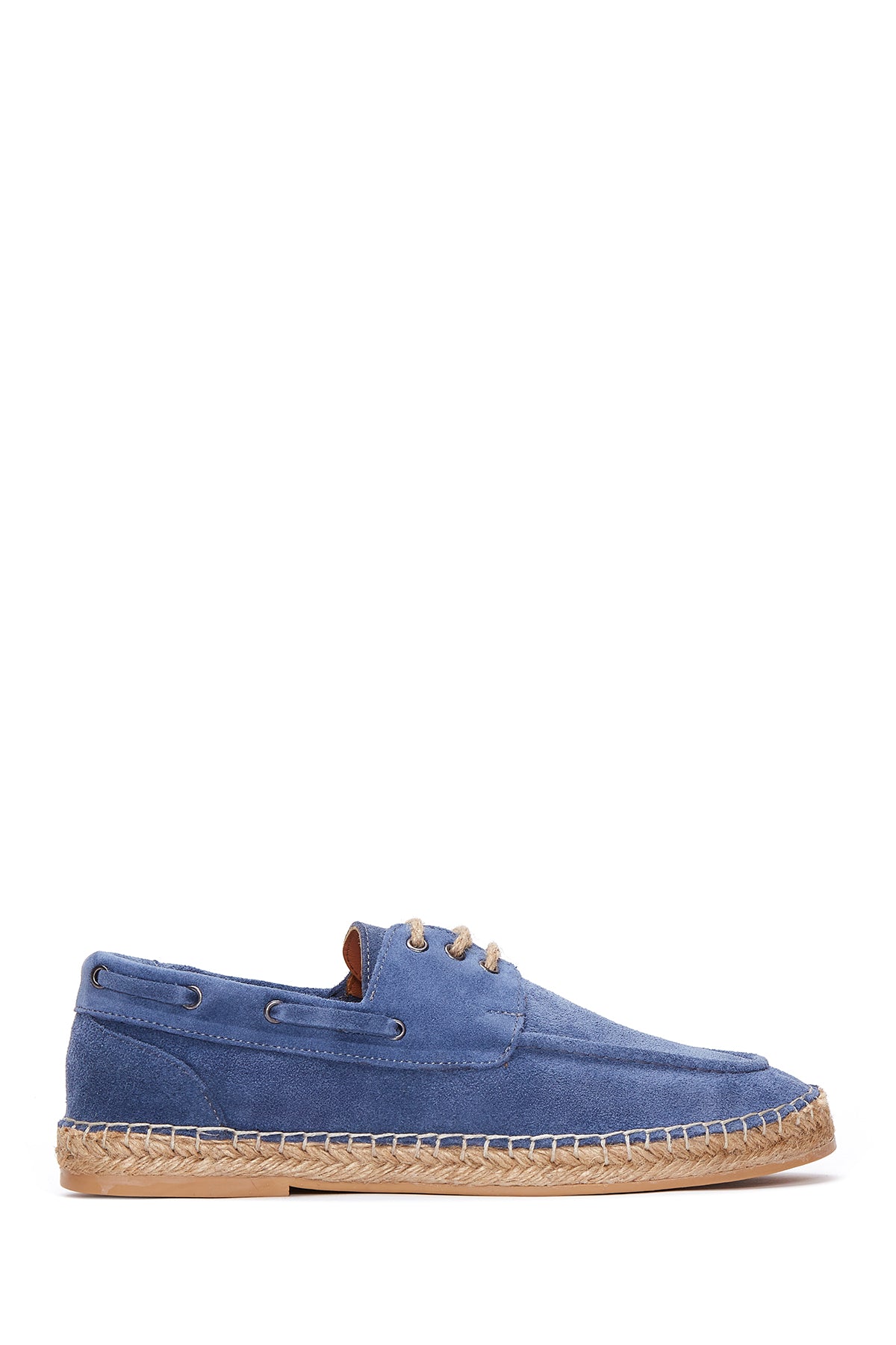 Men's Blue Suede Leather Espadrilles 22SFD608010 | Derimod