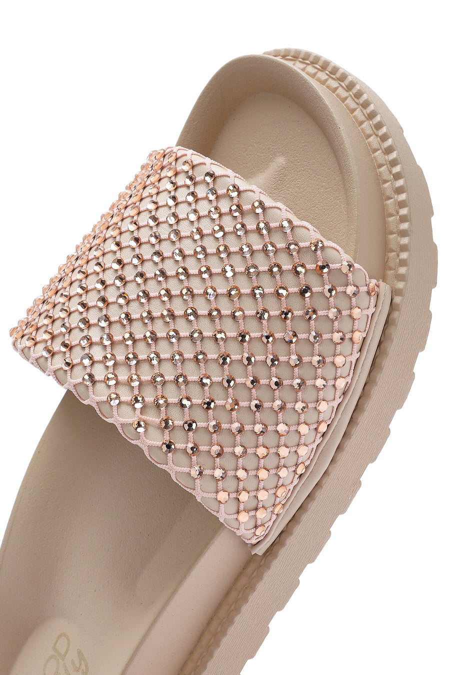 Woman Pink Stone Slippers