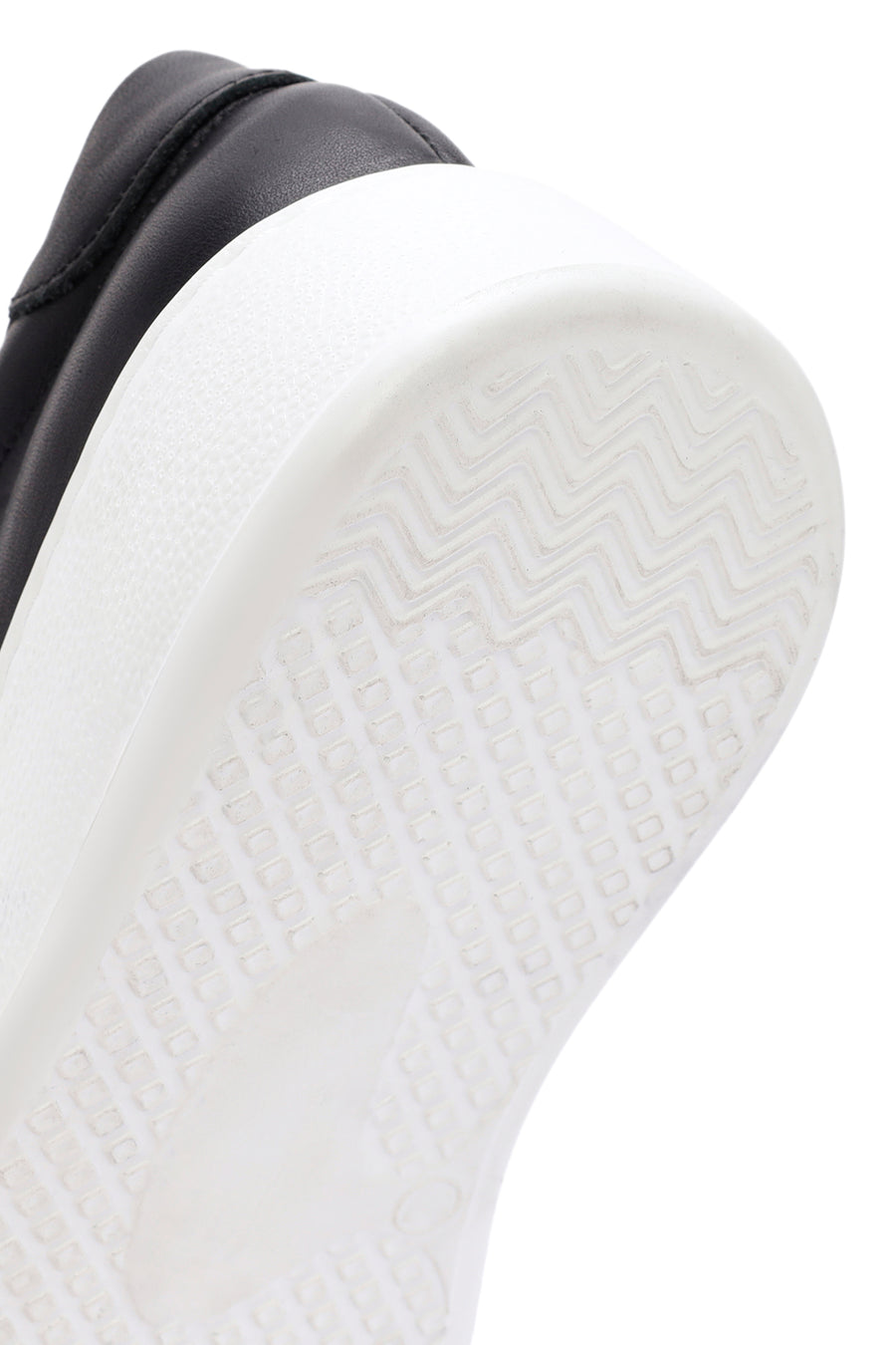 Kadın Siyah Taşlı Bağcıklı Kalın Tabanlı Deri Sneaker