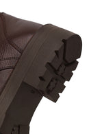 Woman Brown Zip Closure Thick-Soled Leather Combat Boots | Derimod