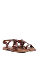 Women's Brown Leather Bodrum Sandals | Derimod