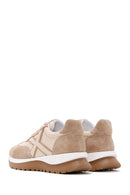 Women's Beige Suede Detailed Leather Sneaker | Derimod