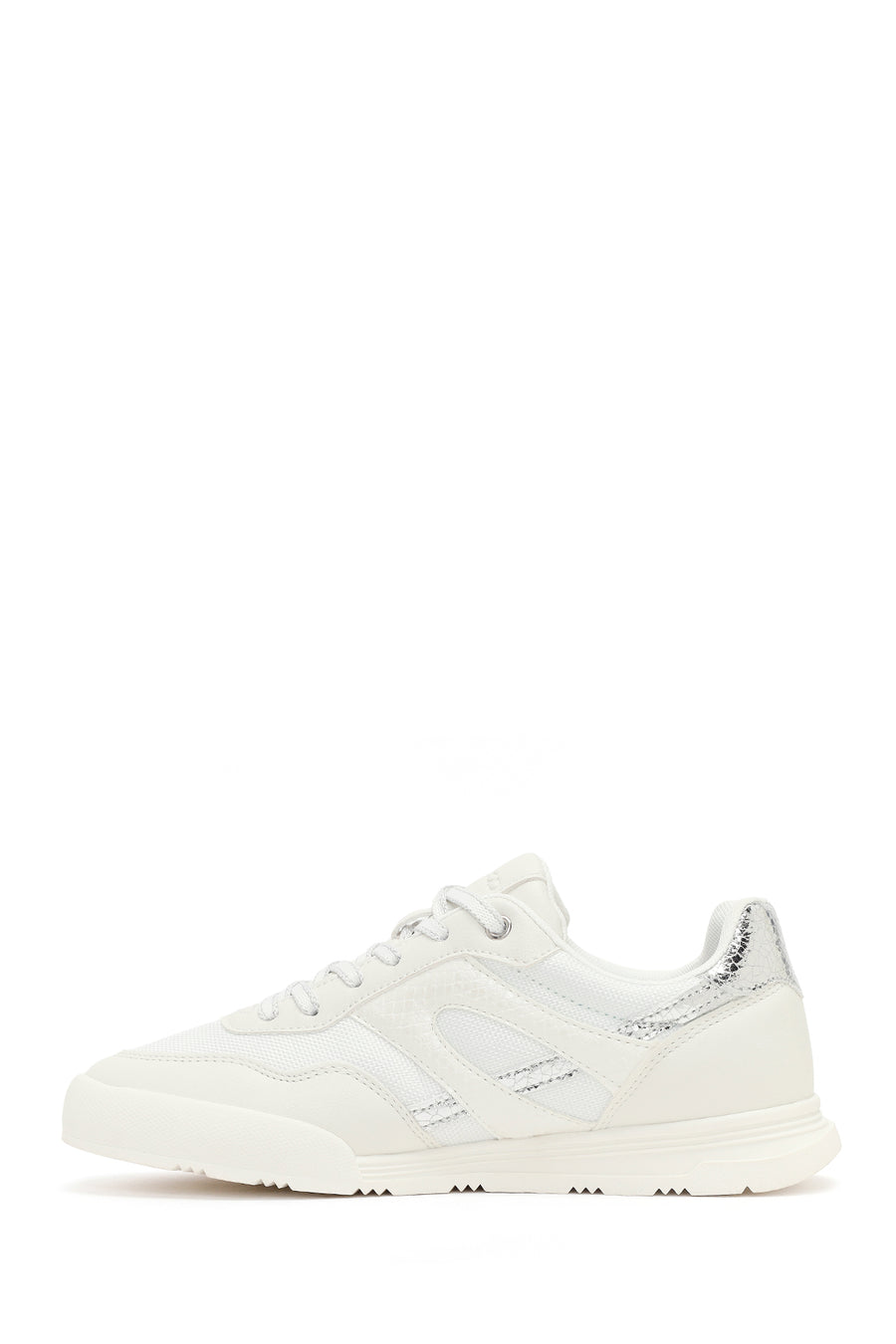 Women's White Lace-Up Sneaker