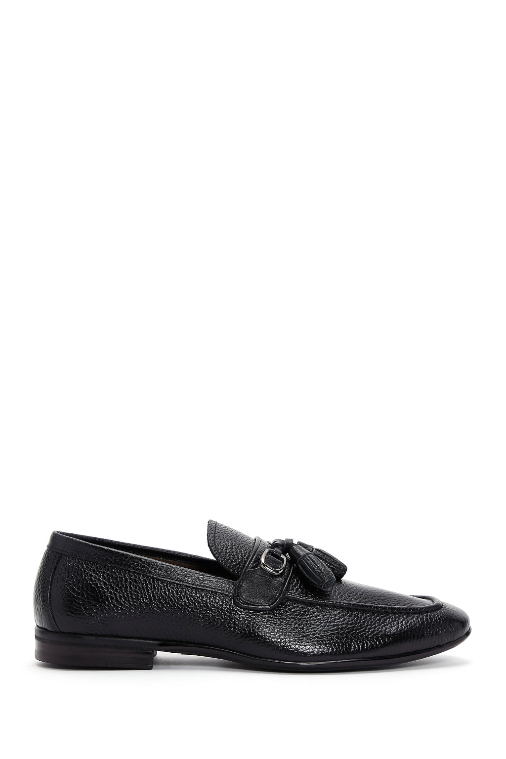 Erkek Siyah Deri Püsküllü Klasik Loafer