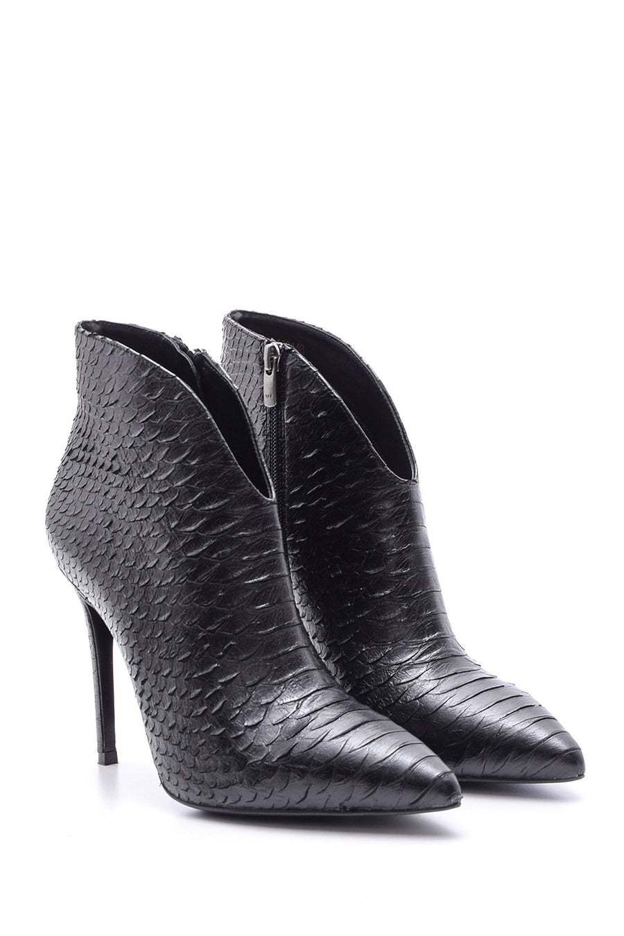 Women's Snakeskin Patterned Leather Bootie