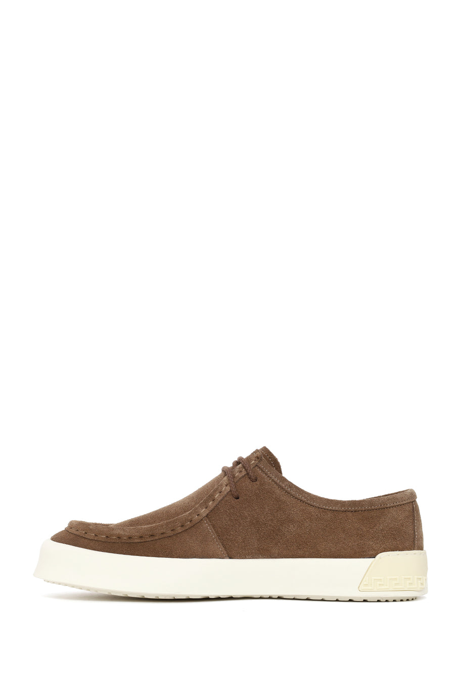 Male Beige Lace-Up Thick-Soled Suede Leather Casual Shoes