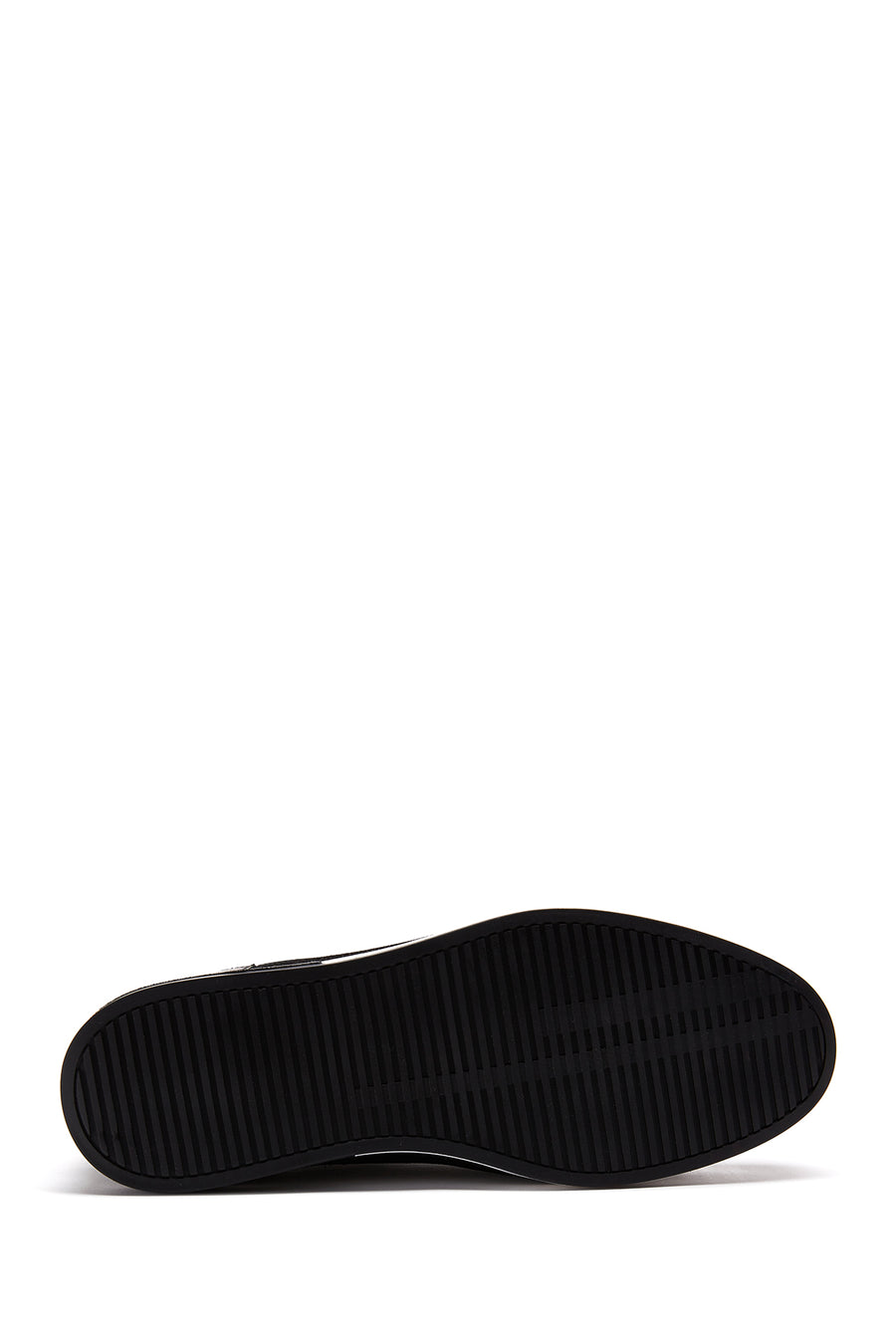 Men's Black Leather Patterned Casual Shoes