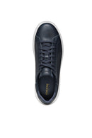 Geox Men's Navy Blue Spherica Lace-Up Leather Sneaker | Derimod