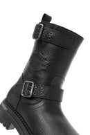 Harley Davidson Women's Black Uptown Zippered Leather Boots | Derimod