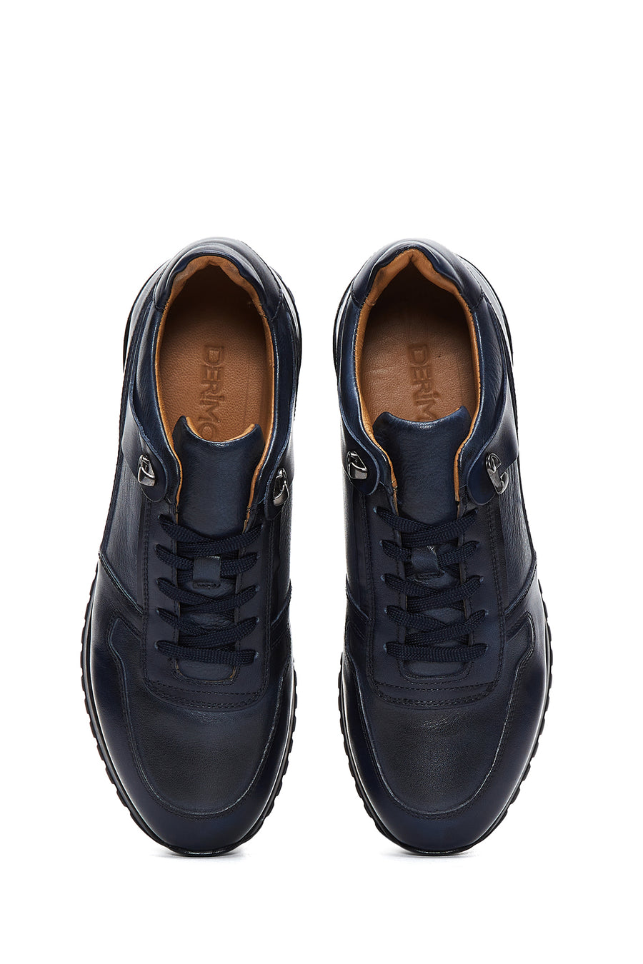 Erkek Lacivert Deri Sneaker