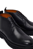 Male Black Lace-up Leather Casual Boots | Derimod
