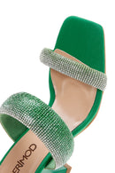 Women's Green Stone Heeled Slippers | Derimod