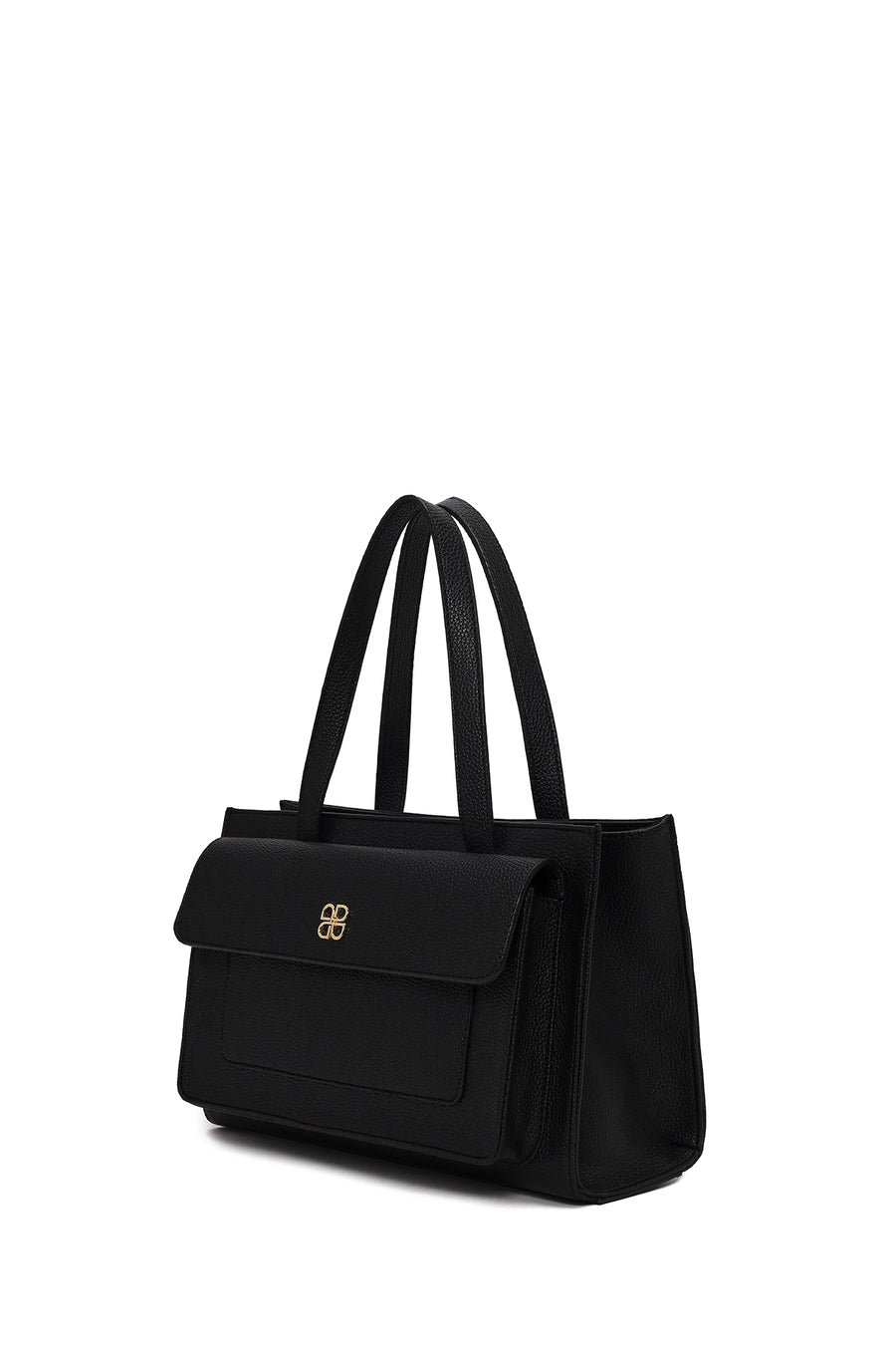 Woman Black Classic Shoulder Bag with Long Strap
