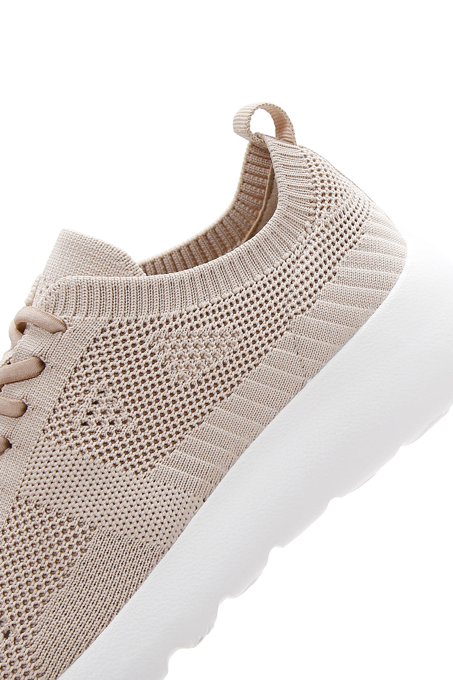 Derimod Zero Women's Beige Lace-Up Thick-Sole Sneakers