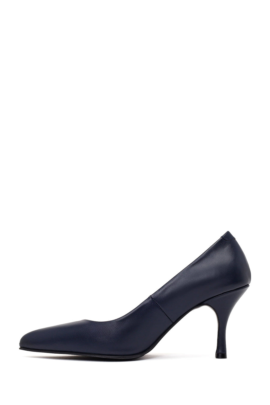 Kadın Lacivert İnce Topuklu Deri Stiletto