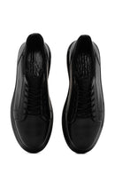 Men's Black Thick Sole Lace Up Leather Sneaker | Derimod