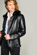 Suzy Women's Leather Jacket | Derimod