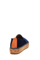 Women's Navy Blue Straw Sole Espadrille | Derimod