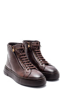 Men's Leather Zippered Boots | Derimod