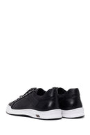 Male Black Lace-Up Thick-Soled Leather Sneaker | Derimod