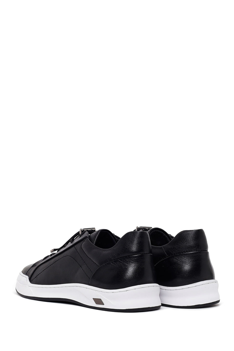 Male Black Lace-Up Leather Sneaker