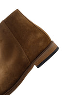 Men's Tan Suede Leather Zippered Boots | Derimod