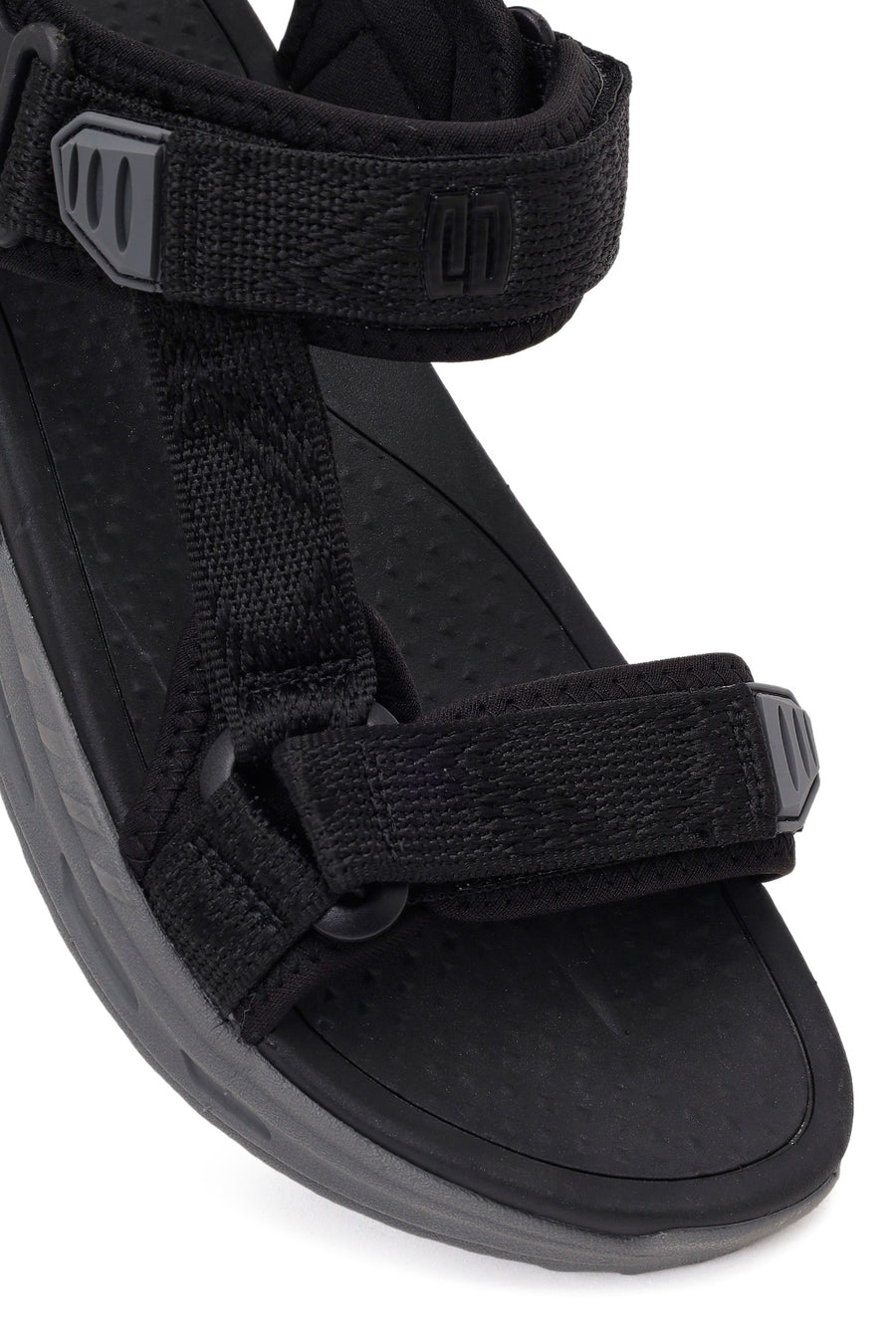 Derimod Zero Male Black Strappy Fabric Sandals