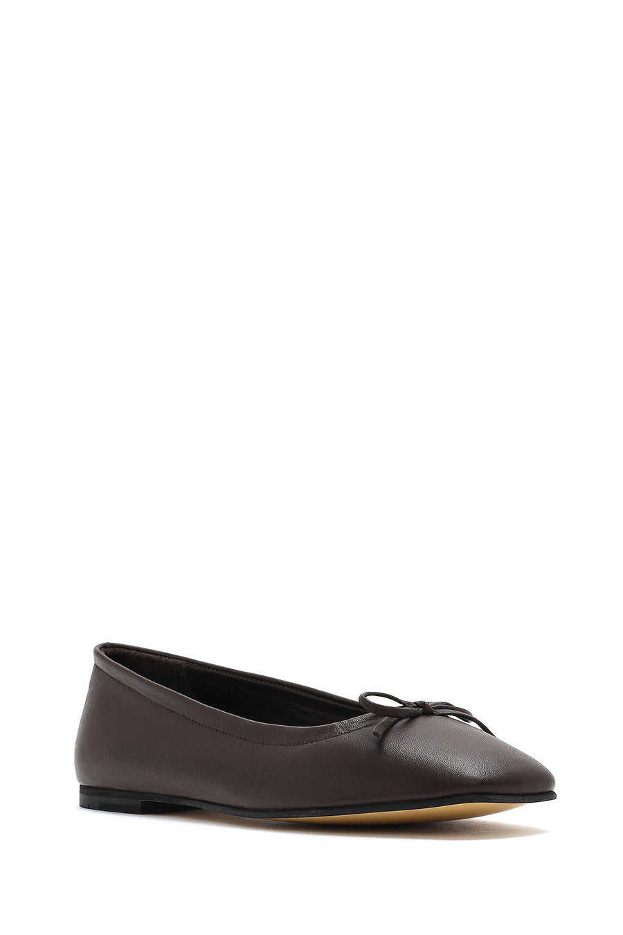 Derimod Flex Woman Brown Bow Leather Ballerine Shoes