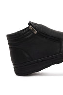 Male Black Zip Closure Leather Boots | Derimod