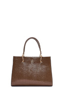 Women's Brown Long Strap Printed Handbag | Derimod