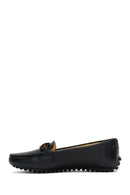 Women's Black Leather Loafer | Derimod