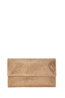 Women's Gold Long Chain Strap Stoned Clutch Bag | Derimod