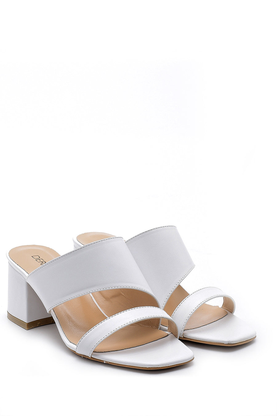 Women's Leather Heeled Slippers