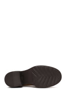 Woman Tan Chunky-Heel Suede Loafer | Derimod