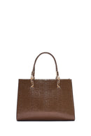 Women's Brown Long Strap Printed Handbag | Derimod