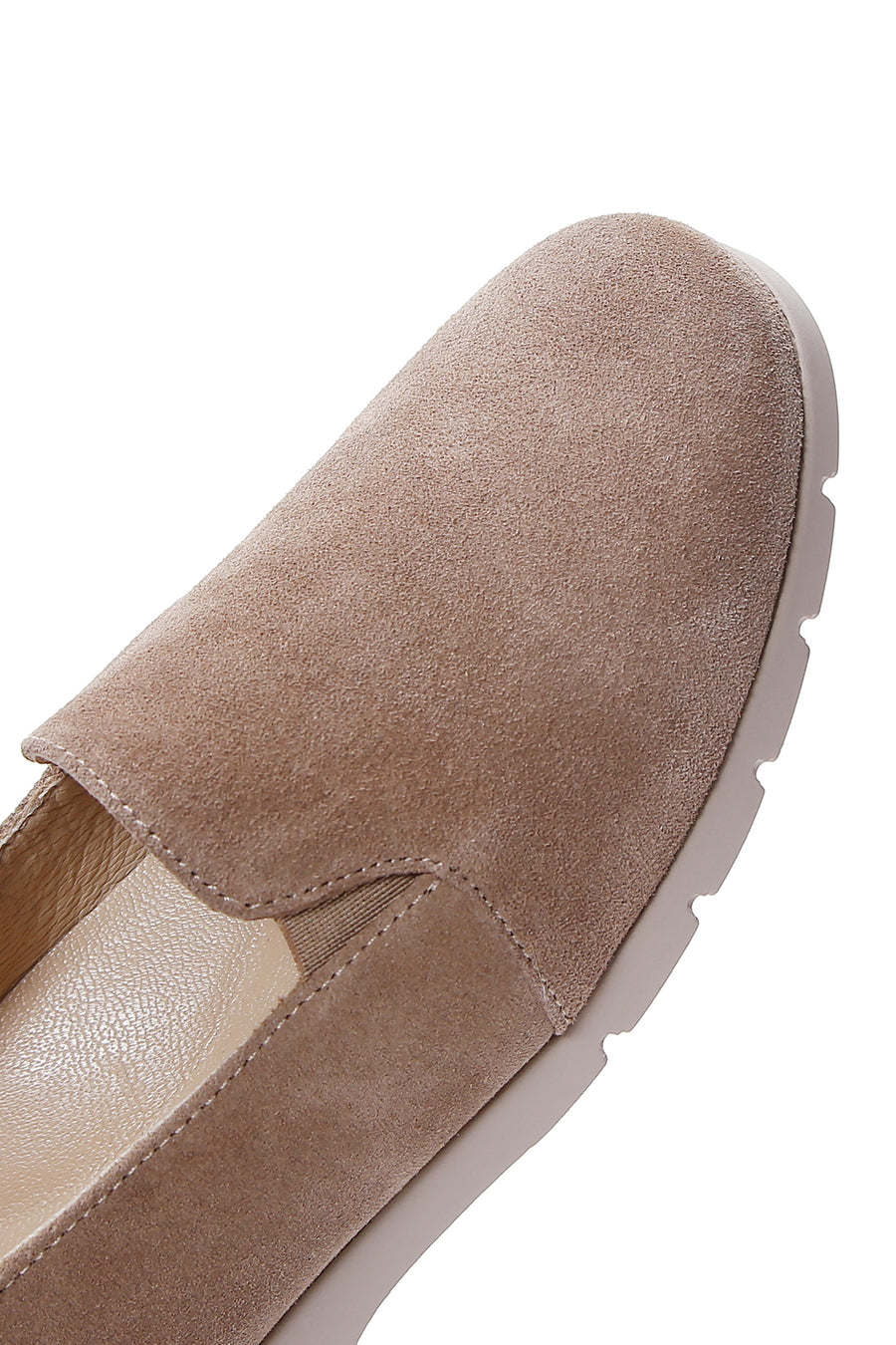 Kadın Vizon Süet Deri Comfort Loafer